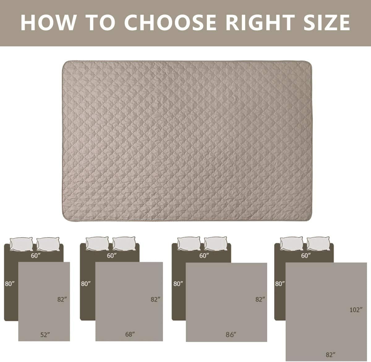 Dog Bed Cover Washable Pee Pads Dog Blankets for Puppy Large Dog Cat,Sofa Reversible Changing Pad Reusable 1 Piece(68"X82",Beige+Sand+Sand)