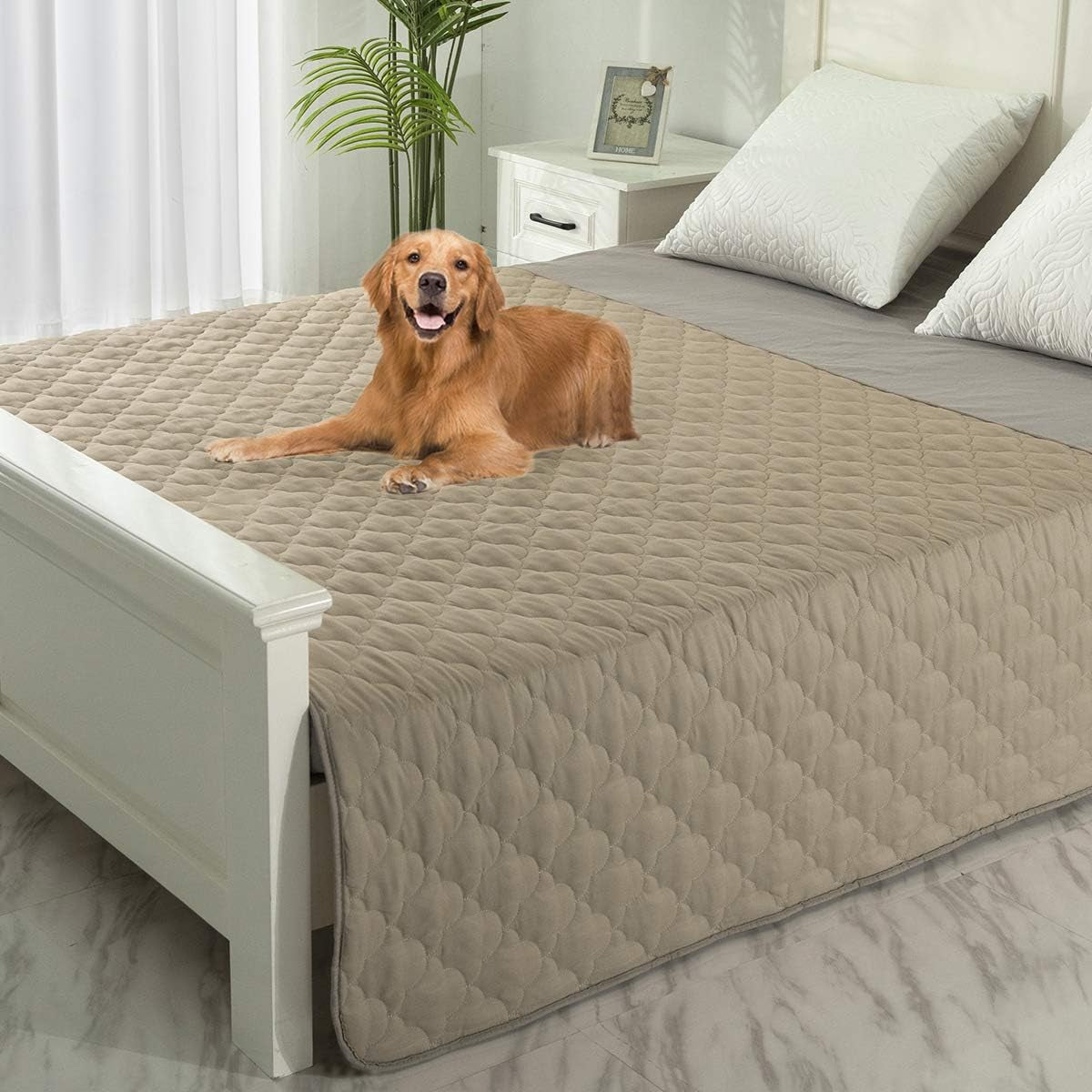 Dog Bed Cover Washable Pee Pads Dog Blankets for Puppy Large Dog Cat,Sofa Reversible Changing Pad Reusable 1 Piece（68"X82",Beige+Sand+Sand）