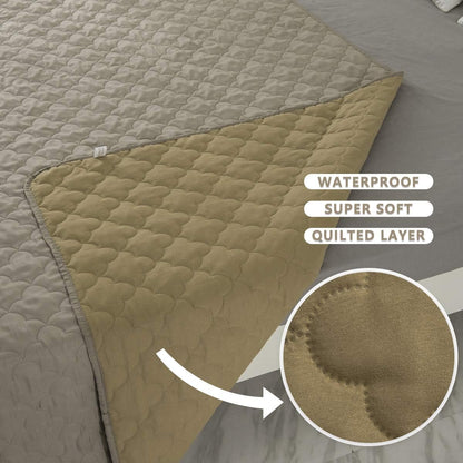 Dog Bed Cover Washable Pee Pads Dog Blankets for Puppy Large Dog Cat,Sofa Reversible Changing Pad Reusable 1 Piece（68"X82",Beige+Sand+Sand）
